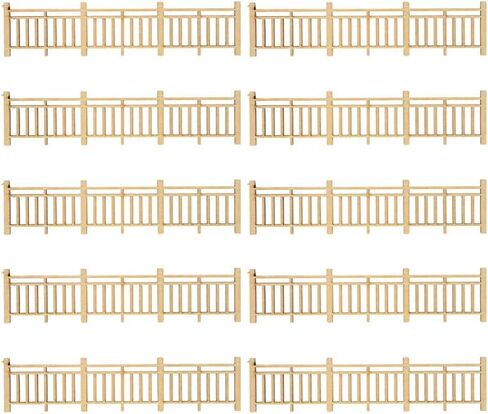 Milisten Wooden Picket Fence - 1:50 Scale Miniature Fence (10 pcs) for Dollhouse, Model Railway, Village & Diorama Landscaping - DIY Craft Accessories in Saudi Arabia