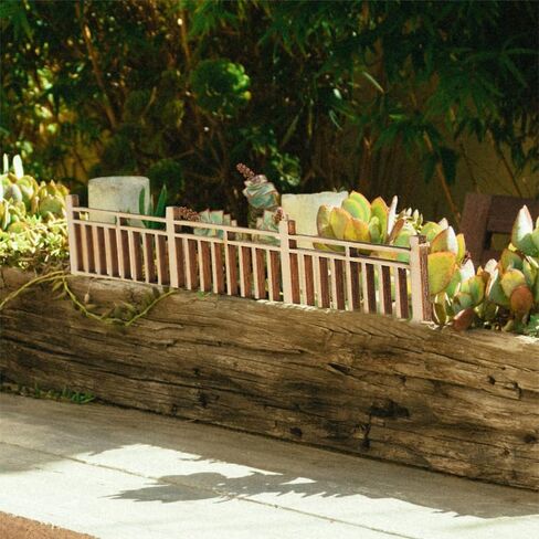 Milisten Wooden Picket Fence - 1:50 Scale Miniature Fence (10 pcs) for Dollhouse, Model Railway, Village & Diorama Landscaping - DIY Craft Accessories in Saudi Arabia