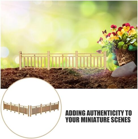 Milisten Wooden Picket Fence - 1:50 Scale Miniature Fence (10 pcs) for Dollhouse, Model Railway, Village & Diorama Landscaping - DIY Craft Accessories in Saudi Arabia