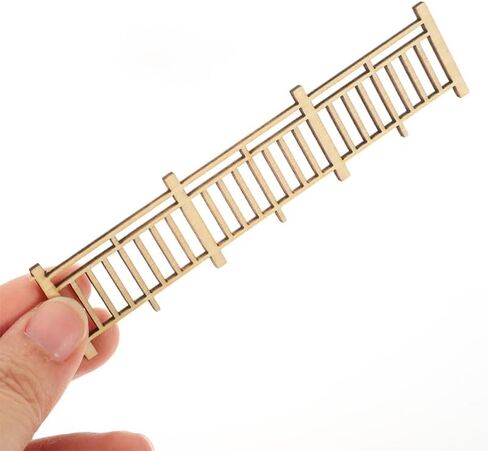 Milisten Wooden Picket Fence - 1:50 Scale Miniature Fence (10 pcs) for Dollhouse, Model Railway, Village & Diorama Landscaping - DIY Craft Accessories in Saudi Arabia