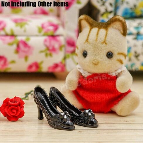 Odoria 1/12 Miniature High Heels Dollhouse Decoration Accessories, Black in Saudi Arabia