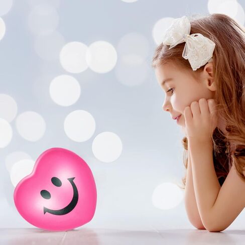 Vinsot 18 Pieces 2.76" Valentine's Day Heart Stress Balls Heart Shaped Foam Balls Heart Smile Face Stress Balls Big Heart Relaxable Balls Valentine Party Favors for Adults(Red, Pink) in Saudi Arabia