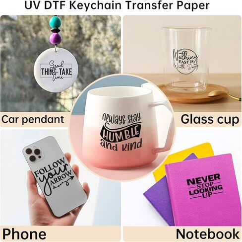 UV DTF Cup Wrap and Rub On Transfer Decals, 105 Sheets Positive Quotes for Cup Home Decor, Clear Adhesive Sheets for Furniture in Saudi Arabia
