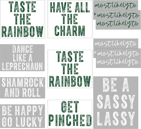 Harloon 12 Pcs St. Patricks Day Iron on Transfers Irish Most Likely Iron on Decals Patches Green Heat Transfers Vinyl Decals for St. Patricks Day T Shirts Clothes Bag Pillow Covers DIY Decoration in Saudi Arabia
