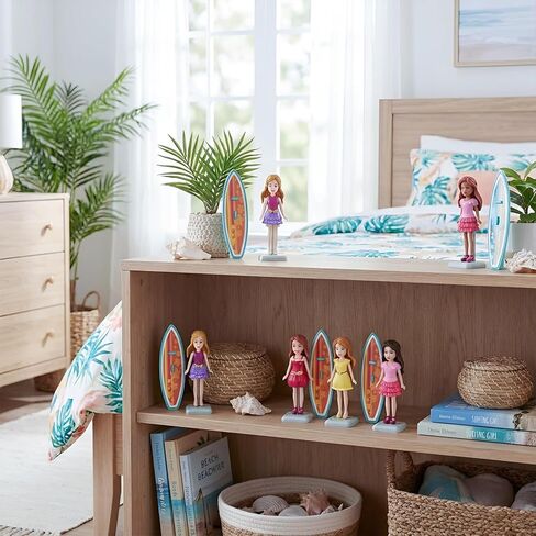 Surfing Girl Figurine Playset – 10-Piece Set with Interchangeable Hairstyles, Outfits, and Surfboard – Creative Beach-Themed Toy for Kids Ages 3 and Up in Saudi Arabia