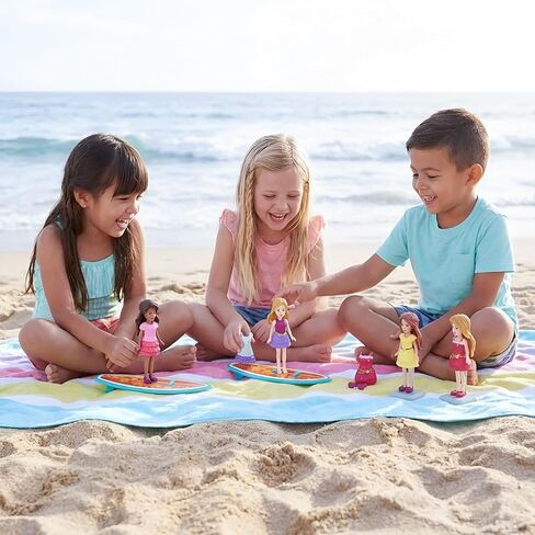 Surfing Girl Figurine Playset – 10-Piece Set with Interchangeable Hairstyles, Outfits, and Surfboard – Creative Beach-Themed Toy for Kids Ages 3 and Up in Saudi Arabia
