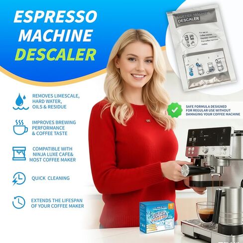 مجموعة مستلزمات تنظيف الإسبريسو لمقهى نينجا لوكس، كمية تكفي لمدة 6 أشهر، عبوات إزالة الترسبات، أقراص التنظيف، فلاتر المياه، القرص، ماكينة الإسبريسو والقهوة ES501 ES601 ES701 منظف in Kuwait