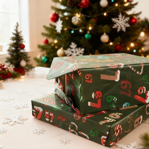 VACVOIIVCE Christmas Wrapping Paper - Funny Meme Gift Wrap for Santa & Gag Gifts, Festive Holiday Wrapping Paper for Teens, Friends, Coworkers, Wrap Your Presents in Holiday Fun（19 * 36 ) inches in Saudi Arabia