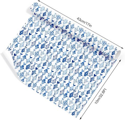 AnyDesign Ocean Fish Wrapping Paper - Mini Roll - 17 In x 32.8 Ft Blue Watercolor Under The Sea Fish Gift Wrap Paper for DIY Crafts Summer Birthday Holiday Party Supplies in Saudi Arabia