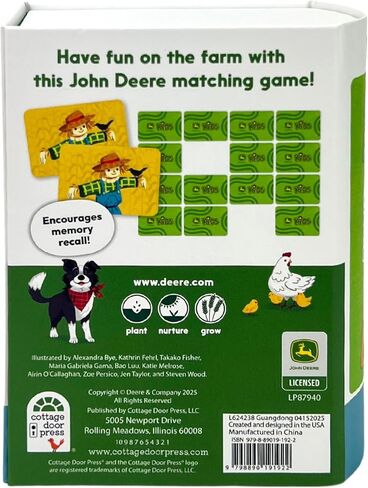 لعبة مطابقة الذاكرة للأطفال من Cottage Door Press John Deere - بطاقات مطابقة تعليمية ممتعة للمزرعة والجرارات للأطفال، نشاط لتطوير التركيز والذاكرة والتفكير النقدي in Saudi Arabia