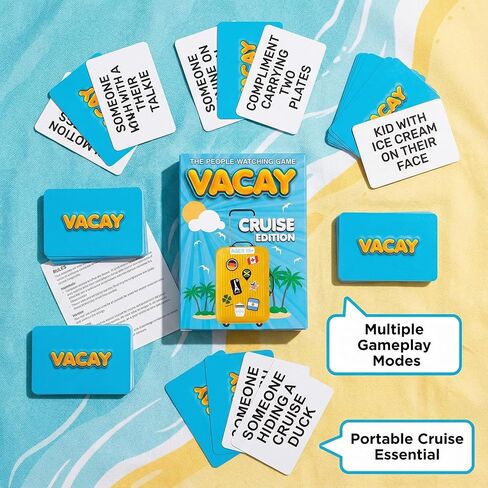 Vacay Cruise Essentials People-Watching Card Game for Royal Caribbean, Carnival, Norwegian NCL, Disney MSC and Princess – A Fun Ship Must Have & Top 10 Cruise Essentials Deck Game for Every Sailing in Saudi Arabia