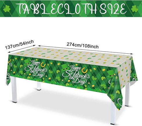 Geyee 172 Pcs St Patricks Day Party Supplies Serves 24, Includes Shamrock Tablecloth, Lucky Banner, Plates, Napkins, Tableware Set for St Patrick's Day Irish Birthday Party Decoration in Saudi Arabia