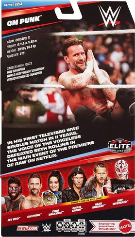 Mattel WWE Elite Action Figure & Accessories, Series #124 Set, 6-inch Collectible CM Punk with 25 Articulation Points & Swappable Hands in Saudi Arabia