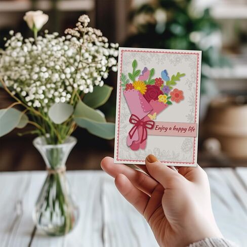 UNICRAFTALE 14Pcs/Set Bouquet Cutting Dies for Card Making Flowers Leaves Die Cuts Metal Floral Bouquet Dies Stencils Embossing Template for DIY Embossing Paper Album Craft Decor in Saudi Arabia