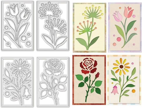UNICRAFTALE 14Pcs/Set Bouquet Cutting Dies for Card Making Flowers Leaves Die Cuts Metal Floral Bouquet Dies Stencils Embossing Template for DIY Embossing Paper Album Craft Decor in Saudi Arabia