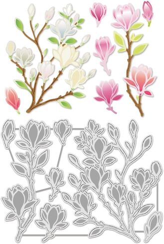 UNICRAFTALE 14Pcs/Set Bouquet Cutting Dies for Card Making Flowers Leaves Die Cuts Metal Floral Bouquet Dies Stencils Embossing Template for DIY Embossing Paper Album Craft Decor in Saudi Arabia