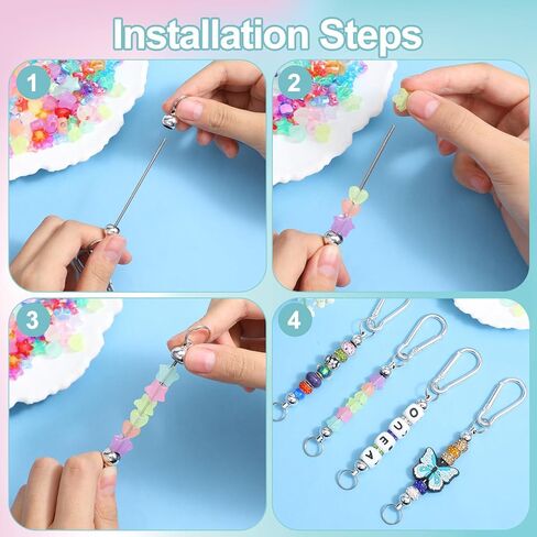 50 Pcs Beadable Keychain Bars Bulk DIY Blank Beadable Keychains Creative Customized Keychains Bar Keychain Making Kit for Women Man Jewelry Making Gift in Saudi Arabia