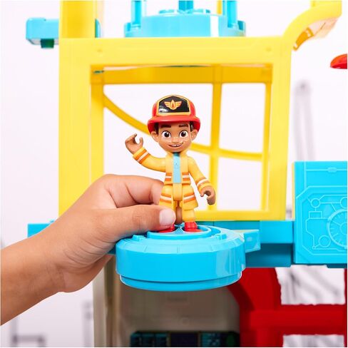 Disney Junior Firebuds HQ Playset with Lights, Sounds, Fire Truck Toy, Action Figure and Vehicle Launcher, Kids Toys for Boys and Girls Ages 3 and Up in Saudi Arabia