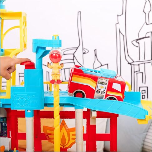 Disney Junior Firebuds HQ Playset with Lights, Sounds, Fire Truck Toy, Action Figure and Vehicle Launcher, Kids Toys for Boys and Girls Ages 3 and Up in Saudi Arabia