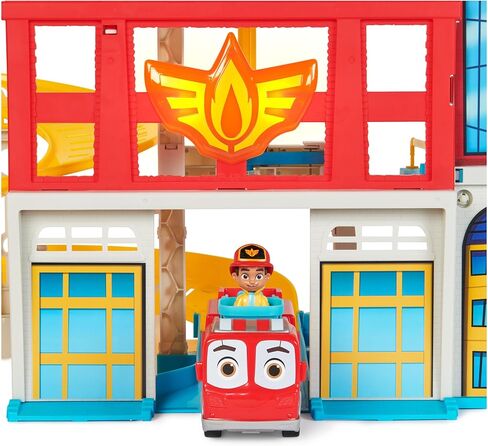 Disney Junior Firebuds HQ Playset with Lights, Sounds, Fire Truck Toy, Action Figure and Vehicle Launcher, Kids Toys for Boys and Girls Ages 3 and Up in Saudi Arabia