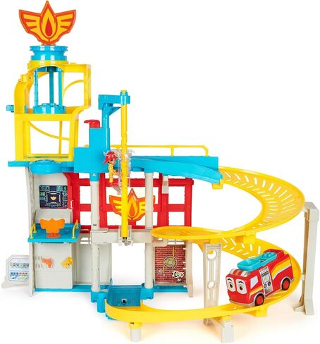 Disney Junior Firebuds HQ Playset with Lights, Sounds, Fire Truck Toy, Action Figure and Vehicle Launcher, Kids Toys for Boys and Girls Ages 3 and Up in Saudi Arabia