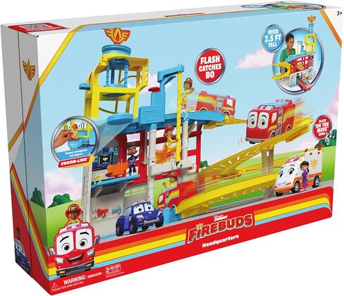 Disney Junior Firebuds HQ Playset with Lights, Sounds, Fire Truck Toy, Action Figure and Vehicle Launcher, Kids Toys for Boys and Girls Ages 3 and Up in Saudi Arabia