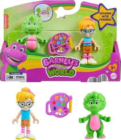 Fisher-Price Barney’s World Preschool Toy Barney’s Friend Vivie & Baby Bop 3-Piece Figure Set for Pretend Play Kids Ages 3+ Years in Saudi Arabia