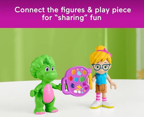Fisher-Price Barney’s World Preschool Toy Barney’s Friend Vivie & Baby Bop 3-Piece Figure Set for Pretend Play Kids Ages 3+ Years in Saudi Arabia