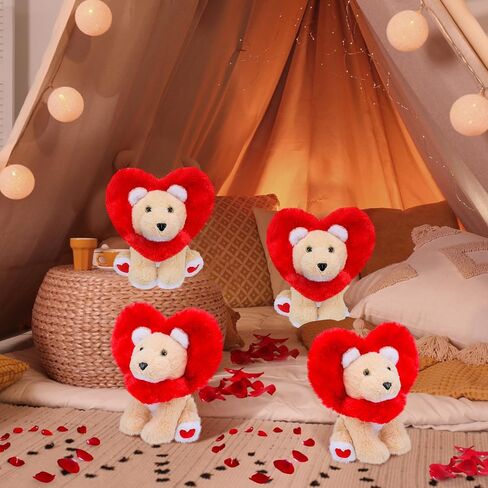 Valentines Red Love Lion Stuffed Animal Heart Shape Lion Plush Toy Soft Lion Toy with Mane Heart Shape Soles Cute Stuffed Animal for Kids Adult for Valentine's Day Birthday Bedtime Gift, 12 Inch in Saudi Arabia