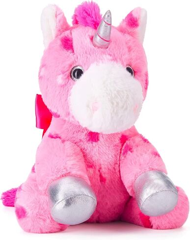 Stuffed Unicorn Animal Love Plush Toy with Hearts and Bow for Valentine,Soft Small 11.8" Sweet Plushie,Gifts for Girls in Kuwait