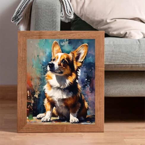 ZUVRDIAI DIY Oil Painting Paint by Number Kit for Adults Beginner Corgi Dog DIY Canvas Painting by Numbers Arts Craft for Home Wall Decoration, 40x50cm No Frame in Saudi Arabia
