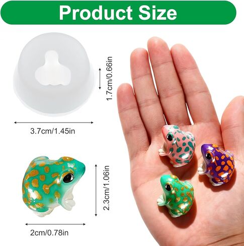 2 Pack Mini Silicone Molds for Resin, Ymapinc Miniature 3D Frog Mold, Tiny Molds for Figurines, Cute Epoxy Resin Animal Mold, Mini Frogs for DIY Craft/Dollhouse/Fairy Garden, Micro Landscape Decor in Saudi Arabia