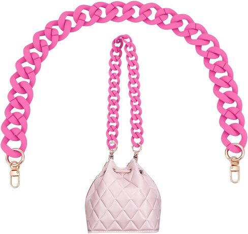PH PandaHall 26 Inch Decorative Purse Chain Bag Strap Cute Bag Chains Acrylic Extender Chain Replacement Chains with Buckles for Handbags Wallet Shoulder Bag Making, Hot Pink, 1pc in Kuwait
