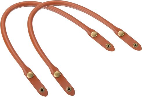 uxcell 2 Pcs PU Leather Purse Handles, 0.6" Wide 18.5" Length Handbag Handles Purses Straps Handle Replacement with Button for Art Crafts DIY Bag Making, Black in Saudi Arabia