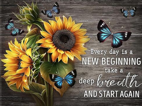 LusTint Diamond Art Sunflower Diamond Art Painting Kits for Adults, Beginners, DIY Butterfly Painting Kits Painting On for Home Wall Art Decor 11.8 x 15.7 inches in Saudi Arabia