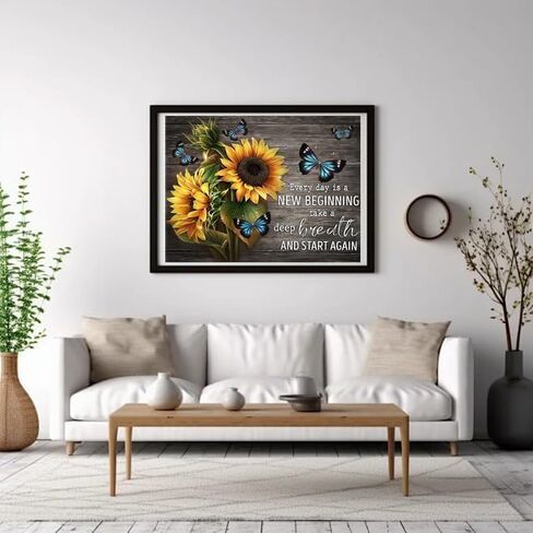 LusTint Diamond Art Sunflower Diamond Art Painting Kits for Adults, Beginners, DIY Butterfly Painting Kits Painting On for Home Wall Art Decor 11.8 x 15.7 inches in Saudi Arabia