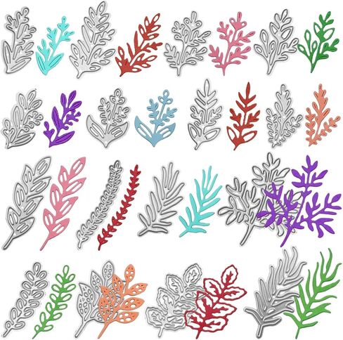 SourceTon16 Pcs Metal Die Cuts Stamps and Dies - Leaf & Foliage Cutting Dies for Card Making, DIY Hand Embossing, Birthday Gifts, etc in Saudi Arabia