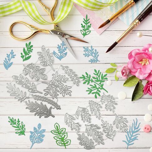 SourceTon16 Pcs Metal Die Cuts Stamps and Dies - Leaf & Foliage Cutting Dies for Card Making, DIY Hand Embossing, Birthday Gifts, etc in Saudi Arabia