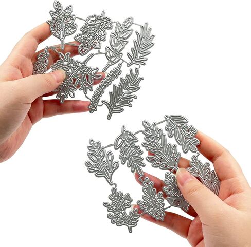 SourceTon16 Pcs Metal Die Cuts Stamps and Dies - Leaf & Foliage Cutting Dies for Card Making, DIY Hand Embossing, Birthday Gifts, etc in Saudi Arabia