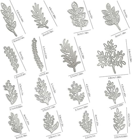 SourceTon16 Pcs Metal Die Cuts Stamps and Dies - Leaf & Foliage Cutting Dies for Card Making, DIY Hand Embossing, Birthday Gifts, etc in Saudi Arabia