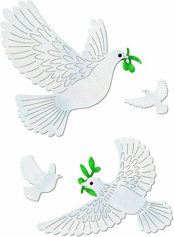 Peace Dove Birds Pigeon Die Cuts for Card Making, Paper Embossing Metal Cutting Dies Kit Templates, Storage Pockets Supplies, Photo Frame Album DIY Scrapbooking Stencils Sets in Saudi Arabia