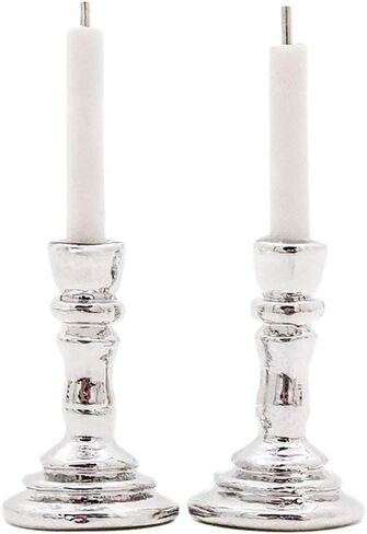Odoria 1/12 Miniature Candle Holder Candlestick 2Pcs Dollhouse Accessories, Gold in Saudi Arabia
