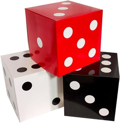 Dice 11.8 Inches Paper Boxes, 3 Packs Dice Balloon Boxes Party Photo props，Party Decoration Supplies in Saudi Arabia