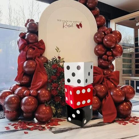Dice 11.8 Inches Paper Boxes, 3 Packs Dice Balloon Boxes Party Photo props，Party Decoration Supplies in Saudi Arabia