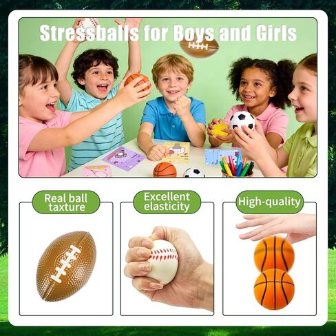 Valentines Day Gifts for Kids Classroom - Mini Stress Ball Toys with Exchange Cards for Toddler Class School Exchange Gift - Sport Stress Bouncy Balls for Kids Valentines Party Favors - 25 Pack in Saudi Arabia