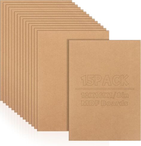 15 Pack 12" x16" MDF Boards - 1/8" Thick Boards for Crafts, Medium Density Fiberboard Unfinished Wood Art Boards Blank Wooden Blocks Chipboard Panels for DIY Crafts, Painting, Engraving in Saudi Arabia