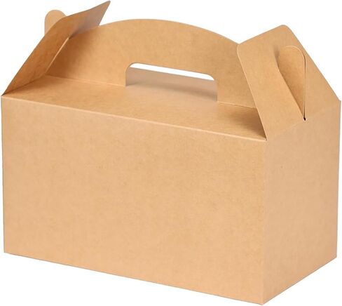 Grevo Black Cardstock Gable Box with Handle, 12Pcs, 9.45"x5"x5" Durable & Sturdy Treat Boxes for Wedding, Baby Shower, Kids Birthday, Party Favor, Holidays Gifts in Saudi Arabia