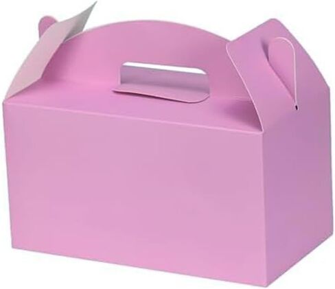 Grevo Black Cardstock Gable Box with Handle, 12Pcs, 9.45"x5"x5" Durable & Sturdy Treat Boxes for Wedding, Baby Shower, Kids Birthday, Party Favor, Holidays Gifts in Saudi Arabia