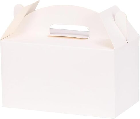Grevo Black Cardstock Gable Box with Handle, 12Pcs, 9.45"x5"x5" Durable & Sturdy Treat Boxes for Wedding, Baby Shower, Kids Birthday, Party Favor, Holidays Gifts in Saudi Arabia