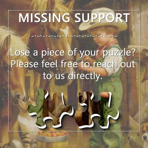 Country Farm Animals Puzzles for Adults 1000 Pieces, Vintage Cowboy Boy with Horses, Cat, Puppy Scene Jigsaw Puzzle, Challenging Rustic Barn Farmhouse Art Puzzle in Saudi Arabia